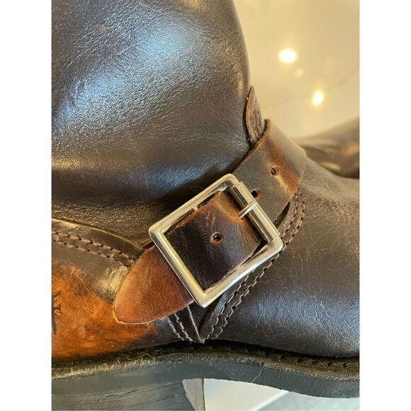 FRYE Smith Engineer Distressed Brown Leather Boots Women’s Sz 6 - Picture 13 of 13